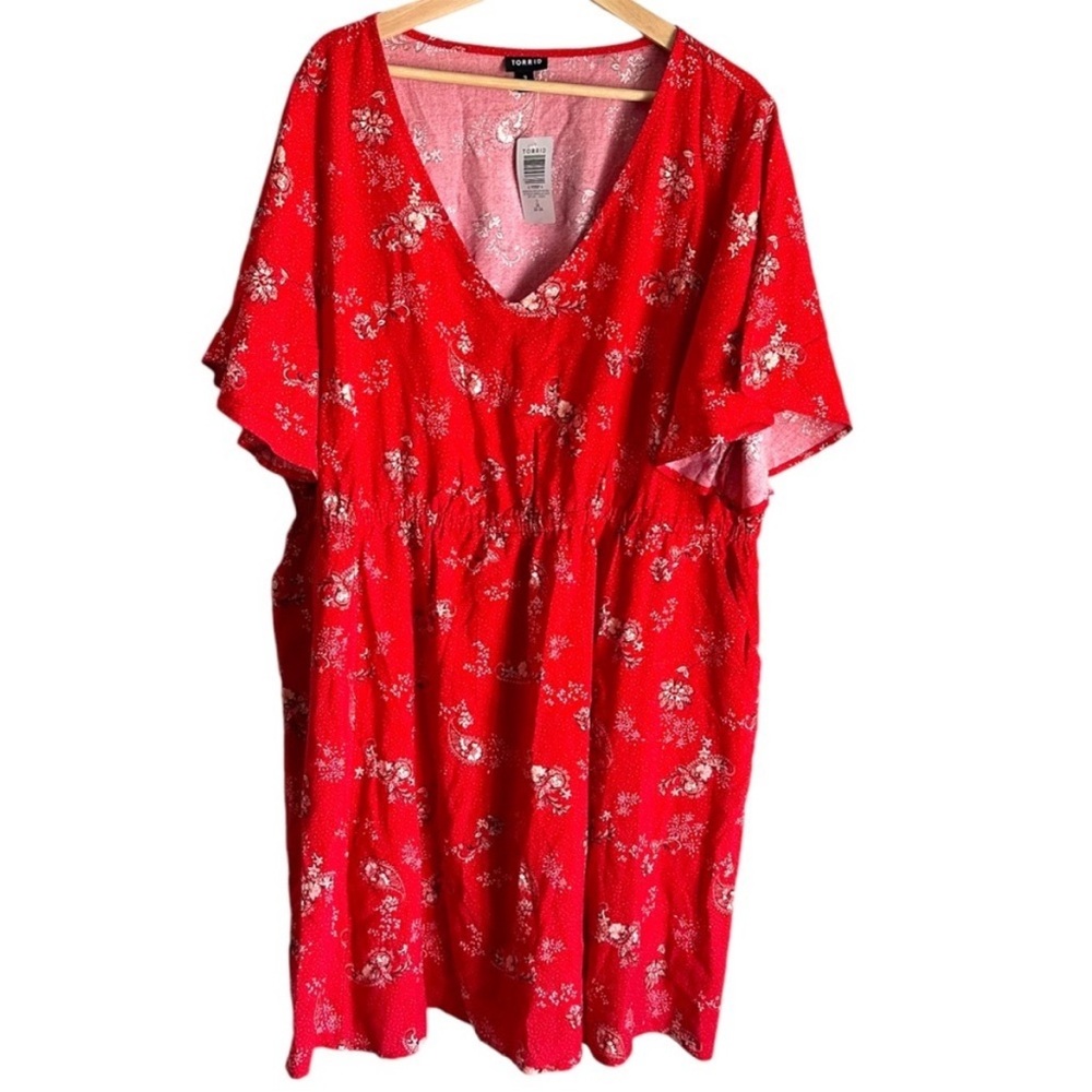 Torrid Joy Paisley V-Neck Elastic Waist Mini Dress – Size 3